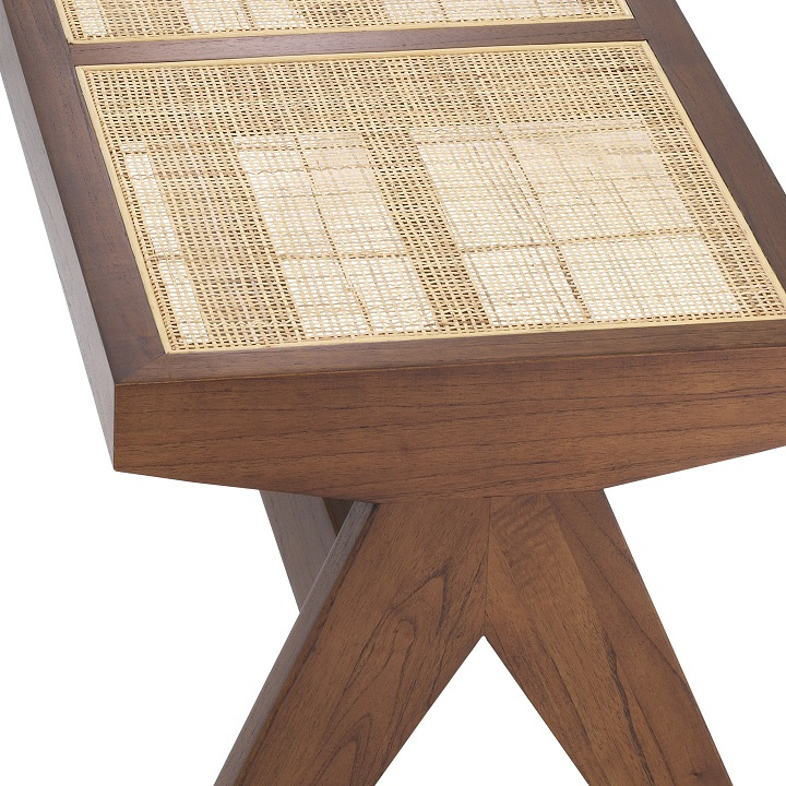 Bänk Arnaud, brun, rottingkäpp, Eichholtz- 113480