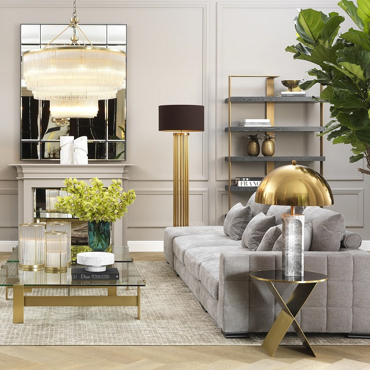 Sidobord Fitch S, mässingsfinish, Eichholtz- 113884