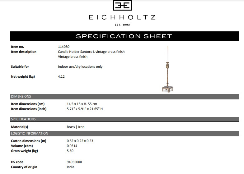 Santoro ljusstake L-114080