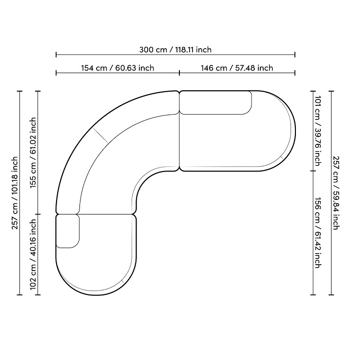 Soffa Björn L, bouclé kräm, Eichholtz- 114289