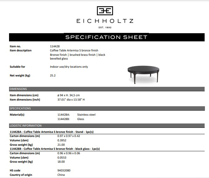 Soffbord Artemisa S, Eichholtz- 114428