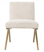 Matstol Fico, bouclé kräm, borstad mässingsfinish, Eichholtz- 114716 Matstol Fico, bouclé kräm, borstad mässingsfinish, Eichholtz- 114716