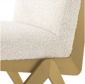 Matstol Fico, bouclé kräm, borstad mässingsfinish, Eichholtz- 114716 Matstol Fico, bouclé kräm, borstad mässingsfinish, Eichholtz- 114716