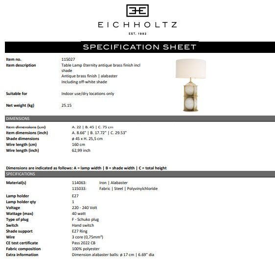 Bordslampa Eternity, Eichholtz- 115027