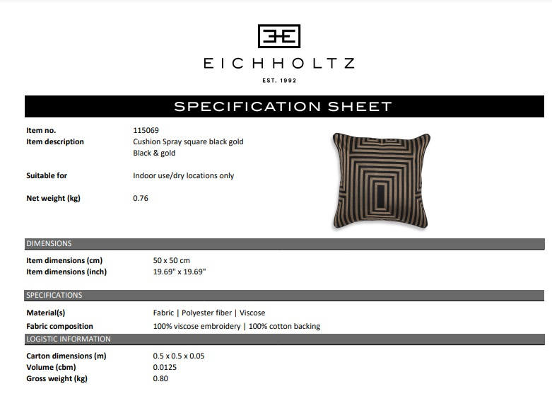 Fyrkantig kudde Spray, Eichholtz-115069