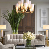 Ljuskrona dubbel Dino, antik mässingsfinish, Eichholtz- 115496 Ljuskrona dubbel Dino, antik mässingsfinish, Eichholtz- 115496