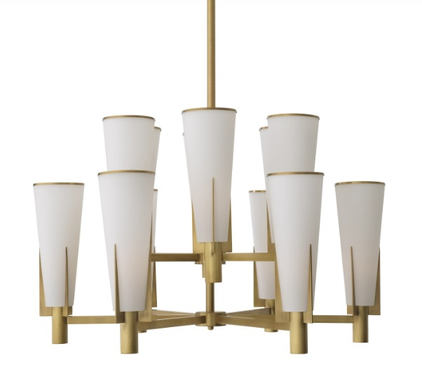 Ljuskrona dubbel Dino, antik mässingsfinish, Eichholtz- 115496