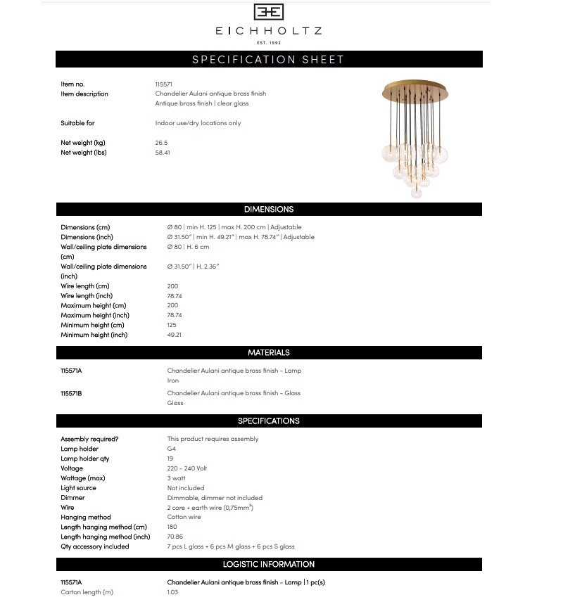 Aulani ljuskrona, Eichholtz-115571
