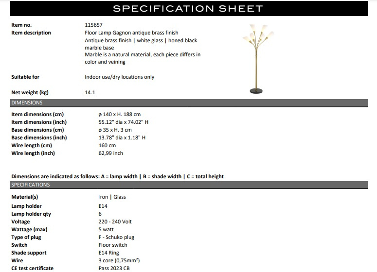 Golvlampa Gagnon, Eichholtz-115657