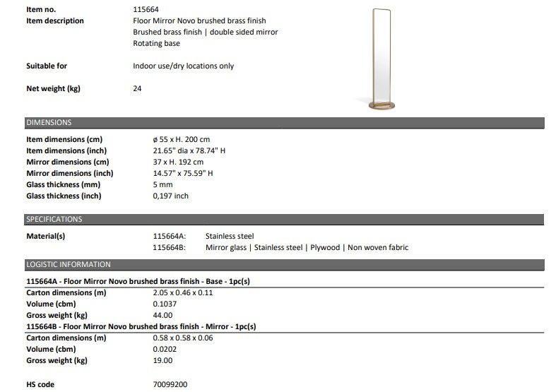 Golvspegel Novo-115664