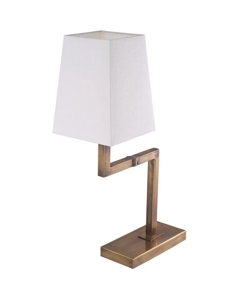 Bordslampa Cambell vintage mässingsfinish inkl skugga, Eichholtz- 115766