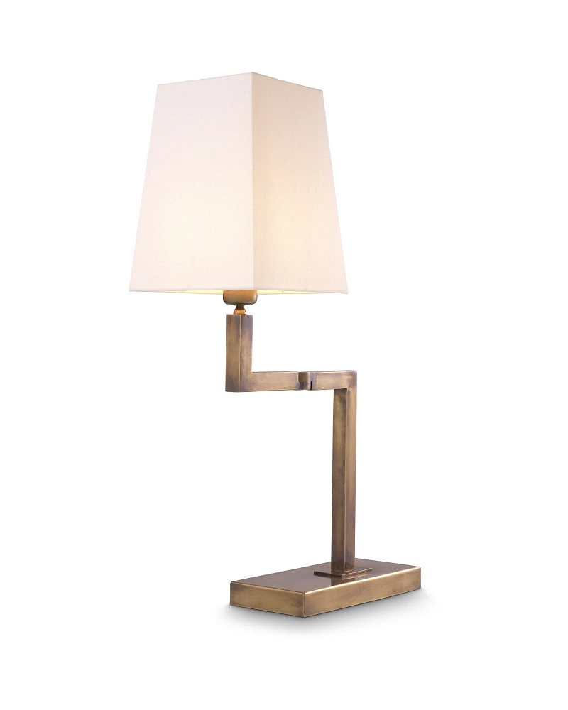 Bordslampa Cambell vintage mässingsfinish inkl skugga, Eichholtz- 115766