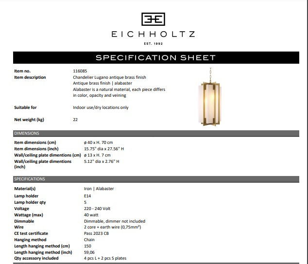 Takkrona Lugano, Eichholtz- 116085