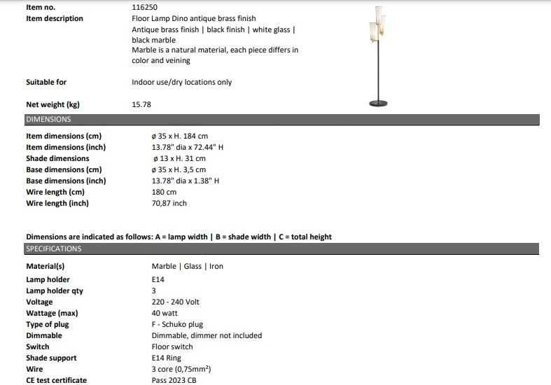 Dino golvlampa, Eichholtz-116250