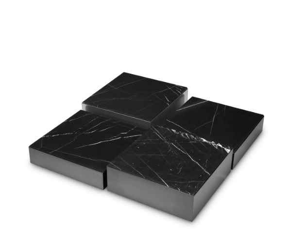 Soffbord Esposito, set med 4 stycken, svart marmor, Eichholtz- 116524