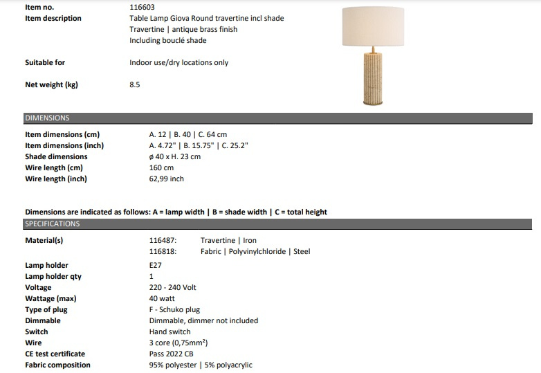 Bordslampan Giova rund-116603