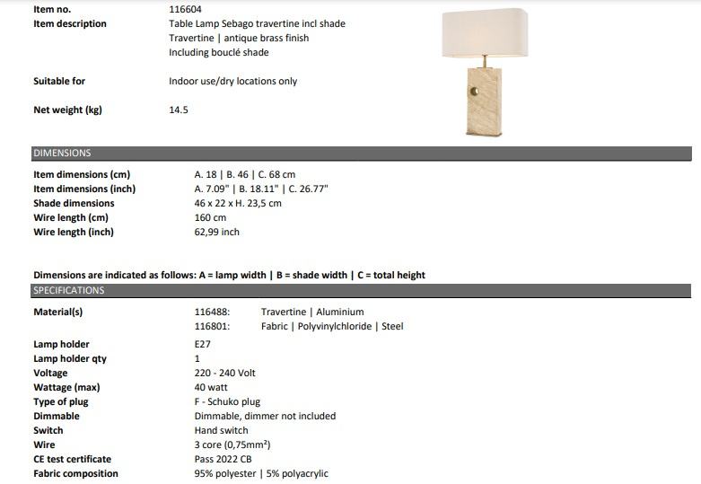 Bordslampa Sebago-116604