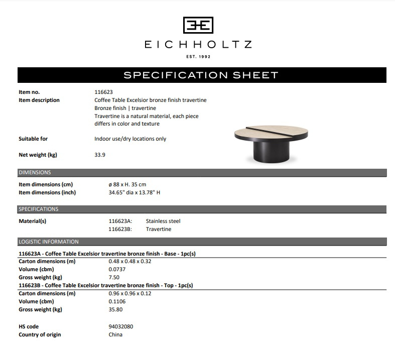 Excelsior soffbord bronzefinish-116623