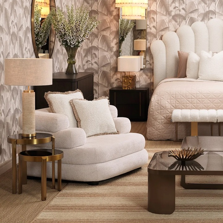 Malaga Fåtölj off white Eichholtz