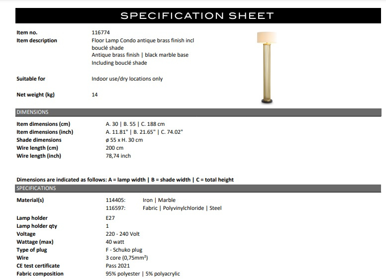 Golvlampa Condo gylenne-116774