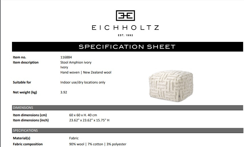 Stol Amphion, Eichholtz- 116884