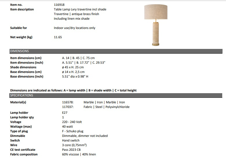 Bordslampa Lxry-116918