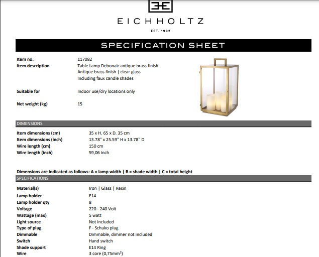 Bordslampa Debonair, Eichholtz- 117082