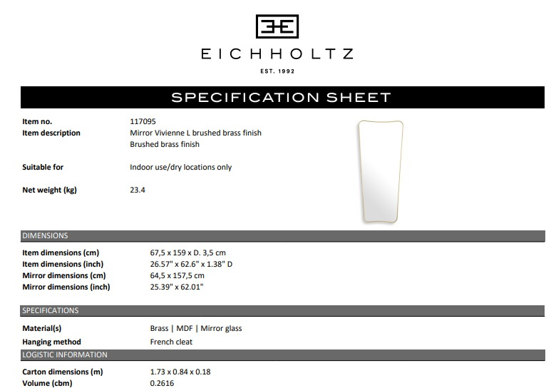Spegel Vivienne L, Eichholtz- 117095