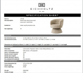 Vridstol Liberty, lyssa sand, Eichholtz- 117192 Vridstol Liberty, lyssa sand, Eichholtz- 117192