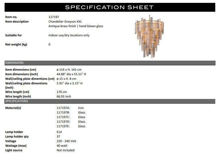 Takkrona Greyson Xxl, Eichholtz- 117197