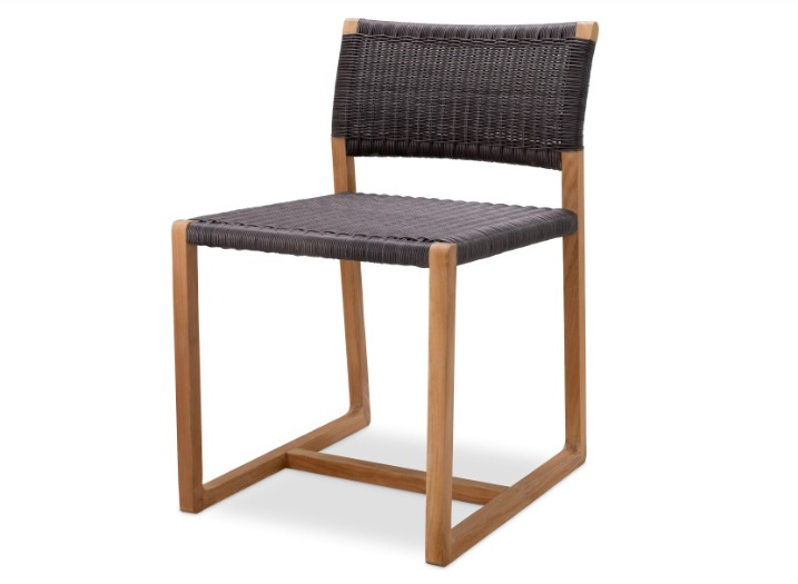 Utomhusmatstol Griffin svart flätning-117228