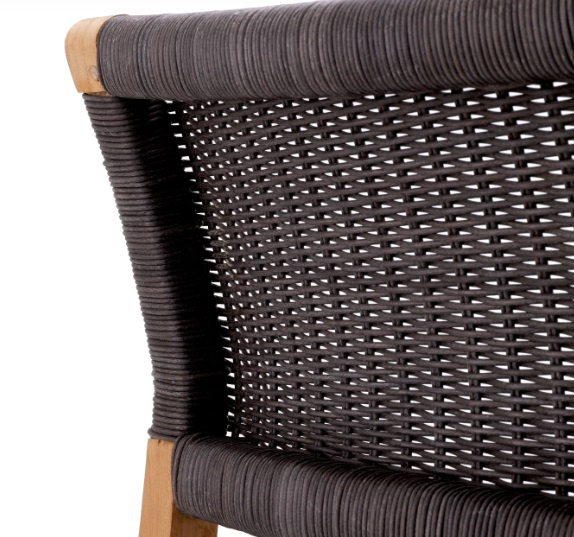 Utomhusmatstol Griffin svart flätning-117228