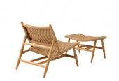 Utomhusstol och fotpall Laroc i naturlig teak-117381 Utomhusstol och fotpall Laroc i naturlig teak-117381