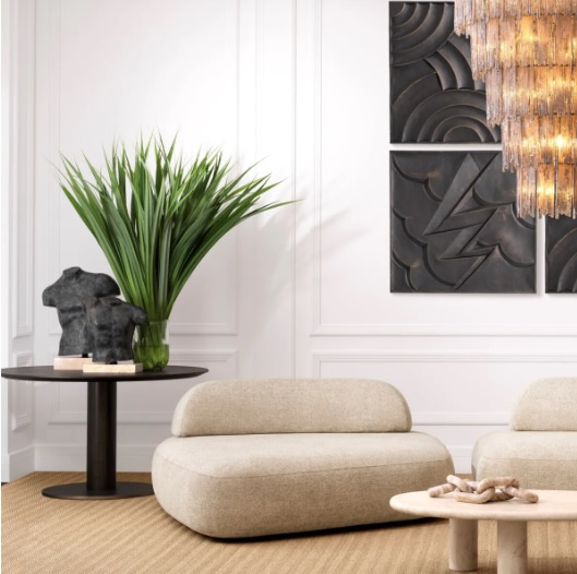 Matbord Astro, med mörkbrun ekfanér, Eichholtz- 117384