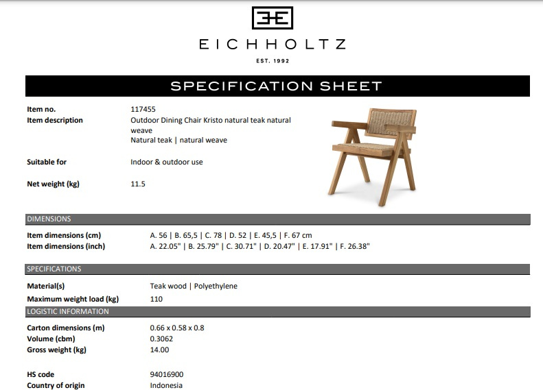 Utomhusmatstol Kristo-117455
