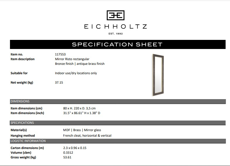 Risto rektangulär spegel-117553