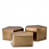 Eichholtz Soffbord Veenazza set om 3 Vintage mässingsfinish - 118180 Eichholtz Soffbord Veenazza set om 3 Vintage mässingsfinish - 118180