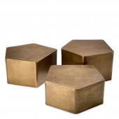 Eichholtz Soffbord Veenazza set om 3 Vintage mässingsfinish - 118180 Eichholtz Soffbord Veenazza set om 3 Vintage mässingsfinish - 118180