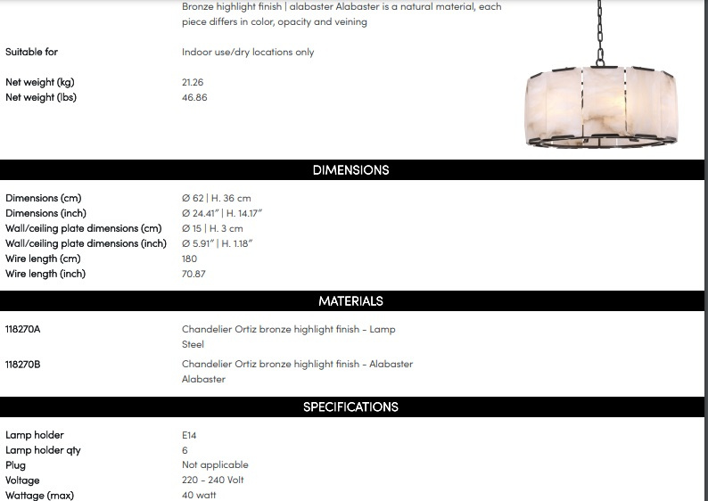 Ljuskrona Ortiz, Eichholtz-118270