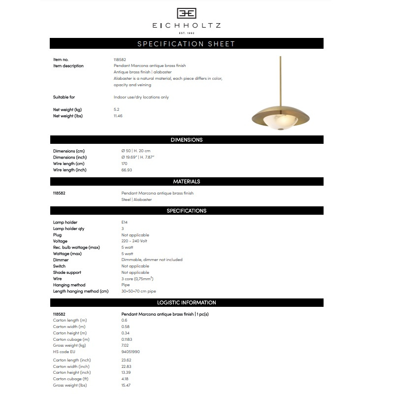 Marcona ljuskrona, Eichholtz-118582