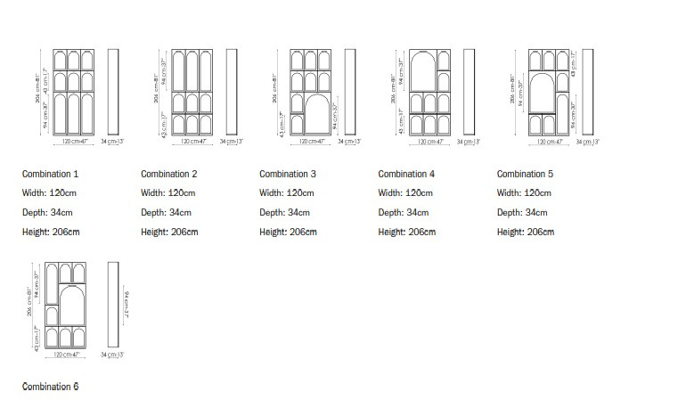 Cabinet de Curiosité Library, 120x206 cm, Bonaldo