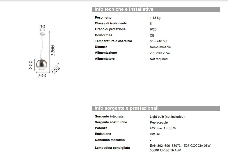 Hänglampa Mapa Fade SP1 D20-140711