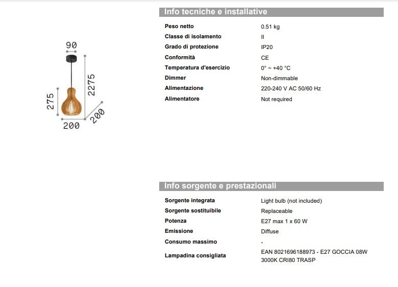 Citrus 3 SP1 pendel, Ideal Lux-159867