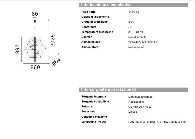 Taklampor Copernico SP20 svart, Ideal Lux-197333