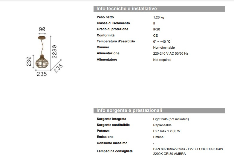Onion Sp1 pendel, Ideal Lux-205281