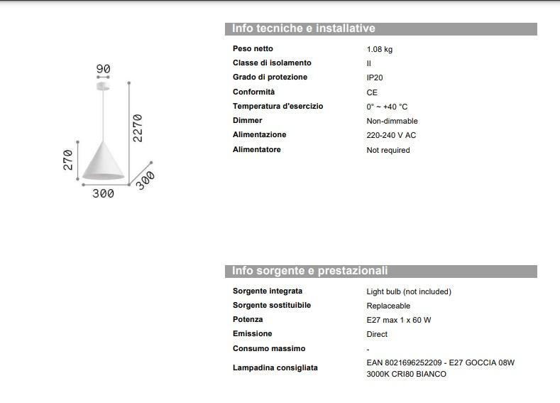 Hängande lampa svart A-Line SP30, Ideal Lux-232744