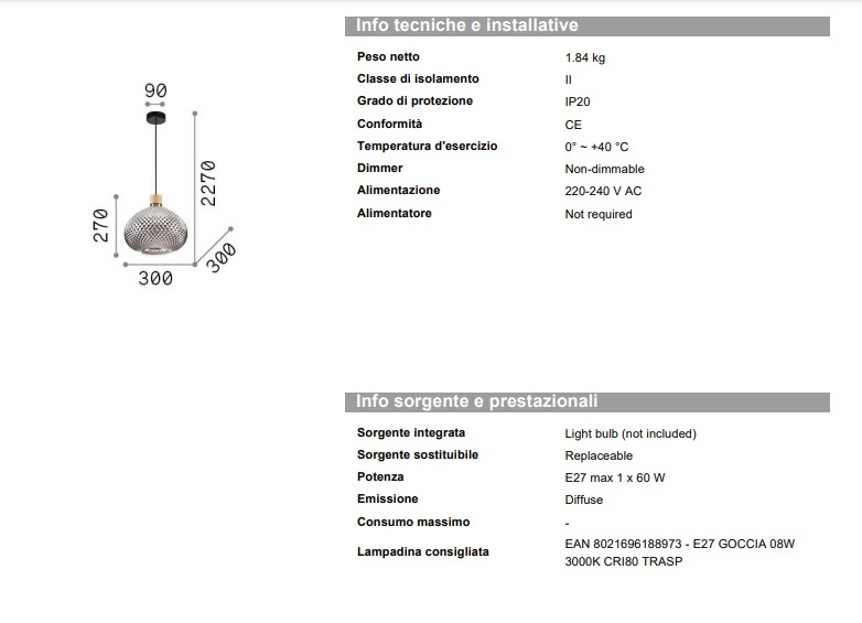 Hängande lampa Bergen-3 SP1, Ideal Lux-238920