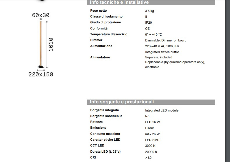 Golvlampa Craft PT, Ideal Lux-284484