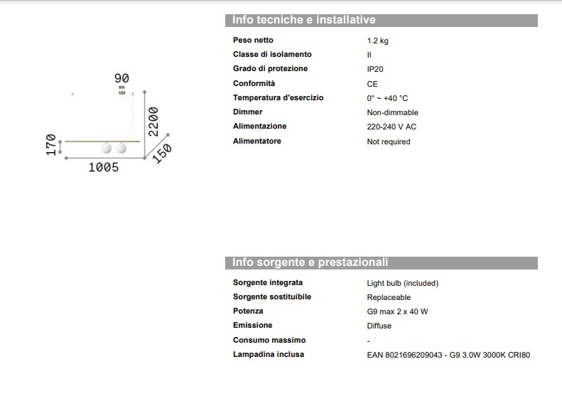 Taklampa Perline SP2 svart, Ideal Lux-306995
