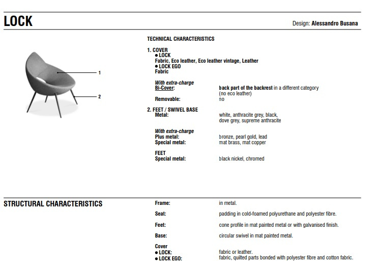 Fåtölj Lock, Bonaldo